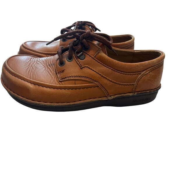 BIRKENSTOCK Mens/Womens Brown Leather Lace Up Oxford Shoes L 8 M 6 EU 39 - Picture 3 of 8